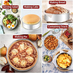 LIANYU 6 Inch Cake Pan Set of 3, Stainless Steel Round Smash Cake Baking Pans Tins, Bakeware for Birthday Wedding Party, Leak-proof & Mirror Finish, Dishwasher Safe