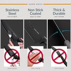 Home Hero Kitchen Knife Set - High Carbon Stainless Steel Blades & Built-In Sharpener - Ergonomic Handles & Cutlery Block Storage - Precision Cooking Prep with Chef Knife - 20 Pc, Black