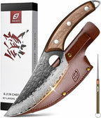 Emojoy Damascus Chef Knife, 67-Layer Damascus Steel Kitchen Knife with Black Hammered Finish, Japanese Knives for Home, Outdoor Cooking, BBQ, Include Gift Box, 6.3 Inch