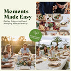 Chic Leaf Palm Leaf Disposable Bamboo Plates - Party Plates for Weddings & Event Appetizers - Biodegradable & Compostable - Party Supplies (9", 20 Pack)