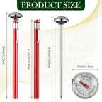 Xuhal 4 Pieces Stainless Steel Kitchen Pocket Thermometer Immediate Read 1 Inch Dial Food Thermometer with 4 Pcs Sleeves for Milk Frothing Oven Meat Cooking Probe Water Grill Coffee BBQ