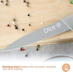 MasterChef Kitchen Knife Set with Covers, 6 Professional Chef Knives for Home Kitchens, Extra Sharp Cutting Stainless Steel Blades & Protective Sheaths, Soft-Touch Easy-Grip Handles, Nordic Blues