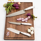 Yatoshi 15 Piece White Knife Block Set - Pro Kitchen Knife Set Ultra Sharp High Carbon Stainless Steel with Ergonomic Handle