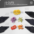 Börner Mandline Slicer V6 (Profi Set) • Stainless Steel Slicer with V-Blade • Adjustable Vegetable Slicer for Vegetables & Fruits • Slices, Strips & Dices in Various Thicknesses • Grater