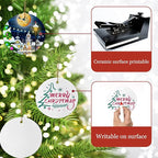 Sublimation Ceramic Ornaments - Bulk Ceramic Discs for Heat Press Printing - White Round Porcelain Personalized Xmas Tree Keepsake Crafts Gift - 48pc