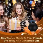 6 Pack 3D Sphere Ice Molds 2.5 Inch Large Silicone Round Ice Cube Molds Novelty Ice Ball Molds Gifts Stuff for Cocktails, Bourbon, Brandy, Whiskey Christmas Gifts (6, Round)