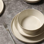 Stone Lain Claire 8-Piece Bowl Set Stoneware, Bowls, Dishwasher and Microwave Safe, Dish Set for 8, White