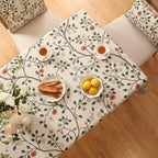 ISAENNE Designer Floral Table Cloth Rectangle,French Linen Light Beige Indoor Tablecloth,Fall Wrinkle Resistant Decor Tablecloths for Dining Thanksgiving Kitchen Party,55"*87"-Flora A