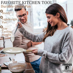 Moss & Stone 9.5-Inch Nonstick Crepe Pan with Spreader – Ceramic Dosa Tawa, Flat Skillet for Roti, Pancakes, Tortillas – Induction Compatible, Nonstick Pancake Pan for Stovetop Use, White