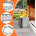 Fire Pit Stand for Solo Stove Bonfire 19.5", Hexagon Bonfire Stoves Support Stand, 304 Stainless Steel Fire Pit Accessories for Solo Stove, Stand Use on Other Fireplace Camping Accessories