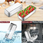 LIANYU Stainless Steel Loaf Pan, 12x5 Inch Large Bread Pan for Baking, Metal Bakeware for Meatloaf, Sourdough Bread, Lasagna, Cake, Healthy & Non Toxic, Oven & Dishwasher Safe