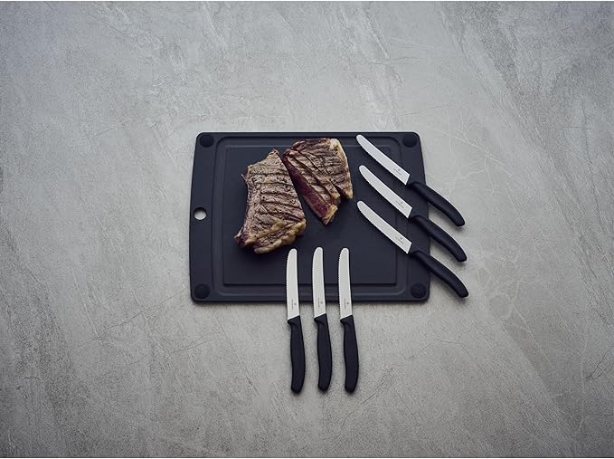 Victorinox 6.7833.6US1 sadf Swiss Classic 6-Piece Steak Knife Set, 4-1/2-Inch Serrated Blades with Round Tip, 4-Inch