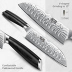 HOSHANHO 7 Inch Santoku Knife, Ultra Sharp Japanese High Carbon Powder Steel Kitchen Knife, Professional Chefs Knife with Ergonomic Handle