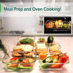 Urban Green Glass Containers with Bamboo Lids, Meal Prep Glass Food storage Container Set, 5 Pack, Pantry & Kitchen Organizer, Microwave, Oven, Freezer Safe