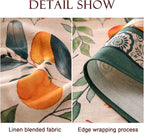 patdrea Designer Vintage Linen Rectangle Extra Long Table Cloth,Framhouse Oranges and Leaves Pattern French Tablecloth,Decor Cover for Kitchen Dining Christmas,Thanksgiving,63"x110"-Palladin a