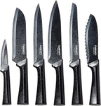 CUISINART Cutlery Knife Set, 12pc Metallic Cutlery Knife Set with Blade Guard , Lightweight, Stainless Steel, Durable & Dishwasher Safe, C55-12PMB,Black
