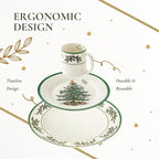 Spode Christmas Tree 12-Piece Dinnerware Set (Service for 4) - Festive Holiday Tableware with Plates & Mugs - Fine Earthenware Christmas Dinnerware - Microwave & Dishwasher Safe