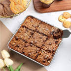 LIANYU 2 Pack 6 x 6 Inch Square Baking Cake Pan, Stainless Steel Small Brownie Bread Cake Molds, Square Bakeware for Lasagna Pie, Oven & Dishwasher Safe