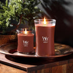 WoodWick Cinnamon Chai Holiday Candle Gifts for Women and Men, 21.5 oz Large Hourglass Candle with Crackling Wick