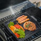 Universal Cast Iron Cooking Griddle Insert,Pre-Seasoned Nonstick Coating Griddle Pan for Gas Grill,BBQ Flat Top Grill Plate with High Sidewalls for All Grills and 4 Burner Range Oven,18.5"x14"