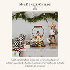 MACKENZIE-CHILDS Enamel Canister, Kitchen Storage Container with Lid, Large, Deck the Halls