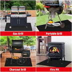 75 x 40 inch Under Grill Mats for Outdoor Grill, Double-Sided Fireproof, Oil and Waterproof Protective Mat for Grass and Deck, Outerdoor BBQ Fire Pit Fireplace Mat