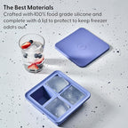 W&P Peak Silicone Extra Large Cube Ice Tray w/ Protective Lid | Charcoal | Easy to Remove Ice Cubes | Food Grade Premium Silicone | Dishwasher Safe, BPA Free