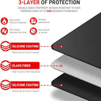 90" x 48" Extra Large Under Grill Mat for Outdoor Grill, Double-Sided Fireproof, Waterproof, Oil-Proof and Heat-Resistant Grill Mat, Easy to Cean, for Patio, Courtyard