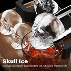Skull 3D Ice Ball Maker - Large Crystal Clear Ice Cube Tray - Whiskey Bourbon Cocktails