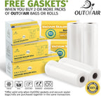 Vacuum Sealer Roll & Bag Cutter (8" x 100') 4 mil 100 Foot Embossed Bags by OutOfAir 33% Thicker, BPA Free, Sous Vide, Commercial Grade, Works with All Machines