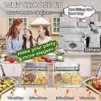 Chafing Dishes for Buffet 4 Pack(Full 1/2 1/3 Size Pan), 9QT Chafing Dish Buffet Set Stainless Steel Buffet Food Warmers Sets for Catering Events Parties Dinners,Gold and Silver