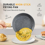 DishDelight 17 Piece Pots and Pans Set Non Stick, Granite Nonstick Cookware Set, Induction Cookware and Bakeware Set, Nonstick Kitchen Cookware Set, Gray