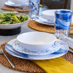 TervisHome Melamine Dinner Plates - Set of 4 | Yao Cheng Azure Collection | Durable Stoneware-like Quality, Dishwasher Safe, Perfect for Indoor and Outdoor Use
