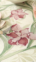 patdrea Designer Green Small Rectangle Tablecloth,Framhouse Vintage French Violets Pattern Tablecloths,Elegant Floral Cover Decor for Kitchen Dining Christmas,Party,Thanksgiving,55"x71"-Tara a
