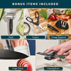 Home Hero Kitchen Knife Set - High Carbon Stainless Steel Blades & Built-In Sharpener - Ergonomic Handles & Cutlery Block Storage - Precision Cooking Prep with Chef Knife - 20 Pc, Black