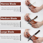 Rolling Knife Sharpener with Diamond and Ceramic Discs, Adjustable Kitchen Knife Sharpenier with 10°, 12°, 17° & 25° Magnetic Angles, Strong and Durable Knife Sharpener (Brown)