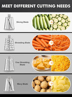 GDL Rotary Cheese Grater Hand Crank - Upgraded Cheese Shredder with 4 Interchangeable Blades, Rotary Grater with Non-slip Suction Base, Easy to Clean Kitchen Grater Slicer Grinder for Vegetable Nuts