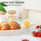 Vinino Silicone Bread Loaf Pan with Metal Reinforced Frame, 9.5 x 5 in Non-stick Silicone 1 lb Loaf Pan for Baking, 2 Pack Durable Bread Pan for Oven Dishwasher Safe - Cream