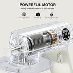 8.45 QT All Metal Dough Mixer,10 Speed Large Capacity Kitchen Stand Mixer with Digital Timer & Tilt-Head, Electric Mixer with Whisk Dough Hook Mixing Beater for Baking,Cakes,Cookie,Bread,Salad(White)