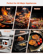 Wireless Meat Thermometer with Smart Timer & APP Control, 800ft Bluetooth Grill Food Thermometer - 0.19In-Ultra Thin Probe, ±0.5℉ Accuracy, Digital Backlit Screen for BBQ, Oven, Smoker, Kitchen