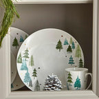 Lenox 880068 Balsam Lane 4-Piece Dinner Plate Set(Green), Christmas Drinkware, Holiday Hosting