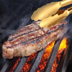 Gold Serving Tongs & Utensils, 4 Pack 9 Inch Non-slip Grip Stainless Steel Gold Tongs for Serving Food, Buffet, Party, Salad & Ice
