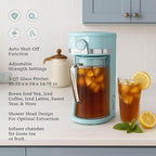 Studio 54 Retro Iced Tea Maker with Infuser, 3QT Glass Pitcher Electric Tea and Coffee Brewer, Adjustable Strength Cold Brew Maker for Iced Coffee, Iced Lattes, Sweet Tea & Fruit Infusions