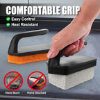 GRILLART Griddle Cleaning Kit for Blackstone, Flat Top Grill Cleaning Kit with Grill Stone, Griddle Scraper, Scouring Pad and Handles, Multifunctional Griddle Accessories for Rusty Grills, Orange