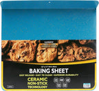 casaWare Toaster Oven 12 x 11-Inch Baking Sheet with a 1.5-Inch Handle (Blue Granite)