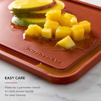 KitchenAid Classic Plastic Cutting Board with Perimeter Trench and Non Slip Edges, Dishwasher Safe, 8 x 10 inch, Scorched Orange