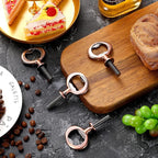 Metal Bottle Opener Kit Blank Bottle Opener Stainless Steel Open Inserts Hardware for Wedding Wine Party DIY Project Craft Wood Turning(Bronze,7 Pieces)