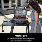 Ninja | Grill & Smoker | Outdoor Woodfire Pro XL | 4 in 1 Grill, BBQ Smoker, Air Fryer & Bake | Portable | Includes Built in Thermometer & 2 Woodfire Pellet Packs | Dark Grey | OG850