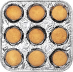 9-Cavity Mini Cupcake and Muffin Pans | Disposable Aluminium Baking Pans | Use for Baking Mini Muffin, Cupcake, Cake | For Weddings, Parties, Birthdays, Gatherings (100 Pack)
