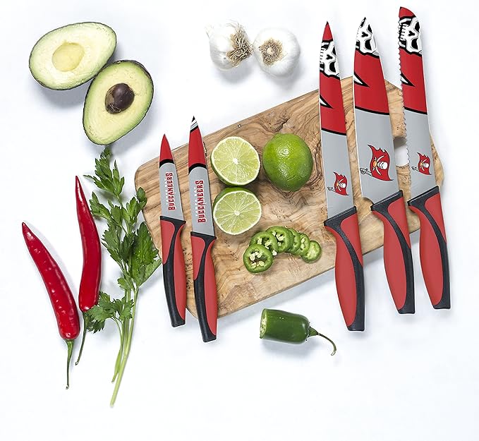 The Sports Vault NFL Tampa Bay Buccaneers 5-Piece Kitchen Knife Set